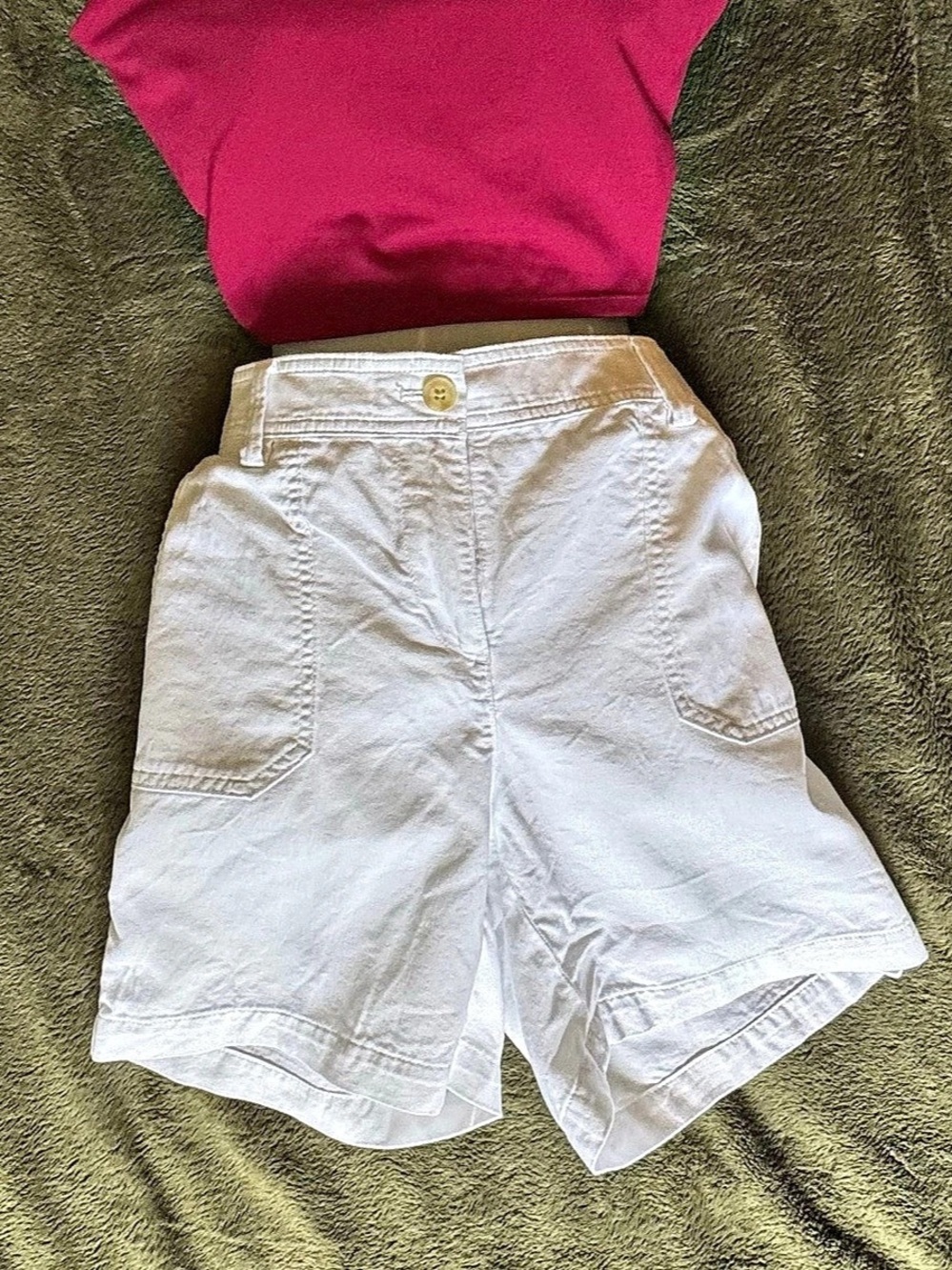 Talbots Stretch Linen Utility Shorts White 4P